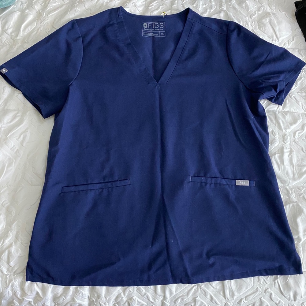 Figs Scrubs Navy Casma Top XL